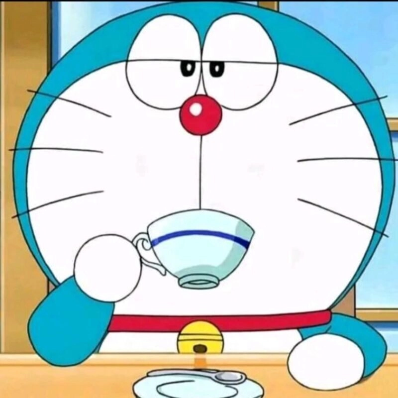 Hình ảnh Doraemon uống trà