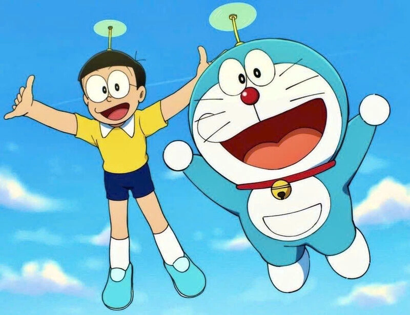 Hình ảnh Doraemon cute cùng Nobita vui vẻ