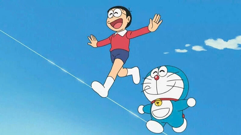 Hình ảnh Doraemon cute cùng Nobita vui vẻ