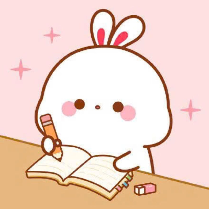 Hình ảnh thỏ cute học bài
