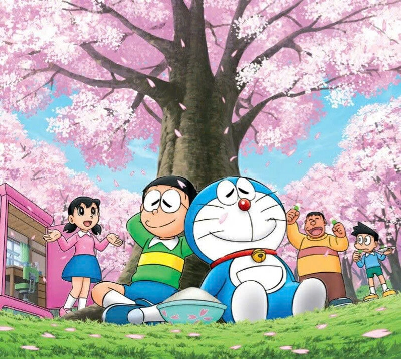 Hình ảnh Doraemon và bạn vui vẻ