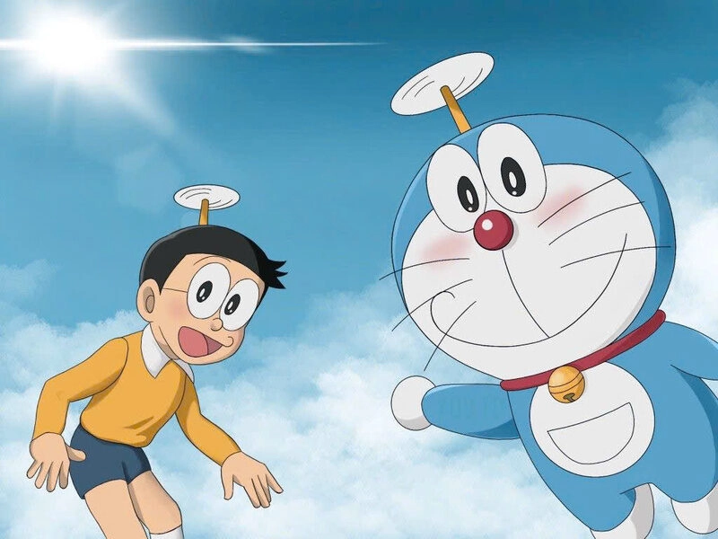 Hình ảnh Doraemon và bạn vui vẻ