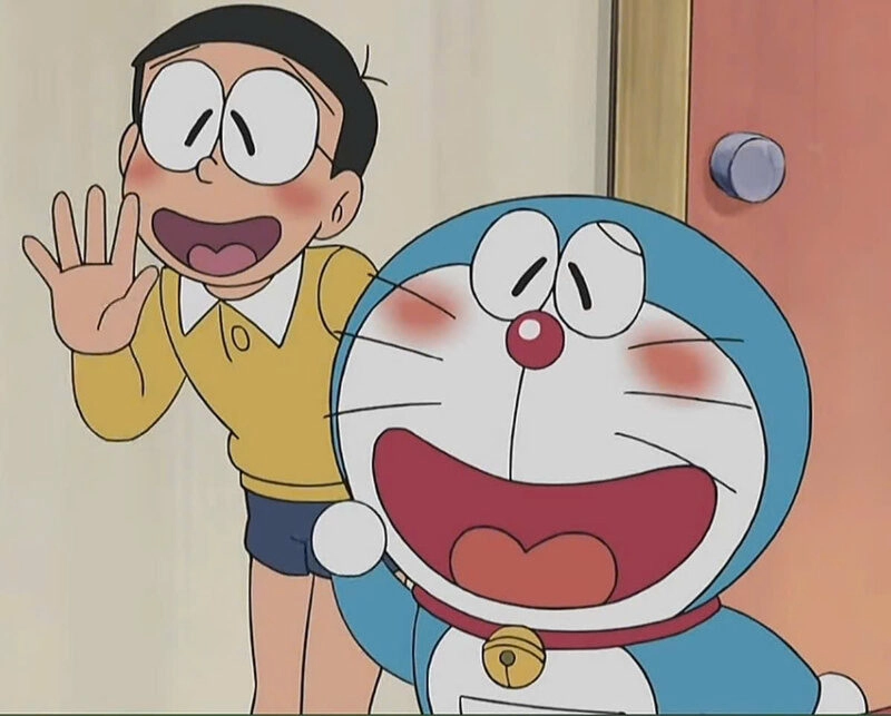 Hình ảnh Doraemon cute cùng Nobita vui vẻ