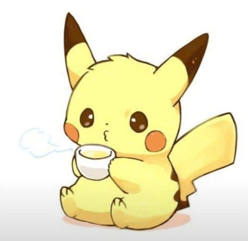 Hình ảnh pikachu uống trà