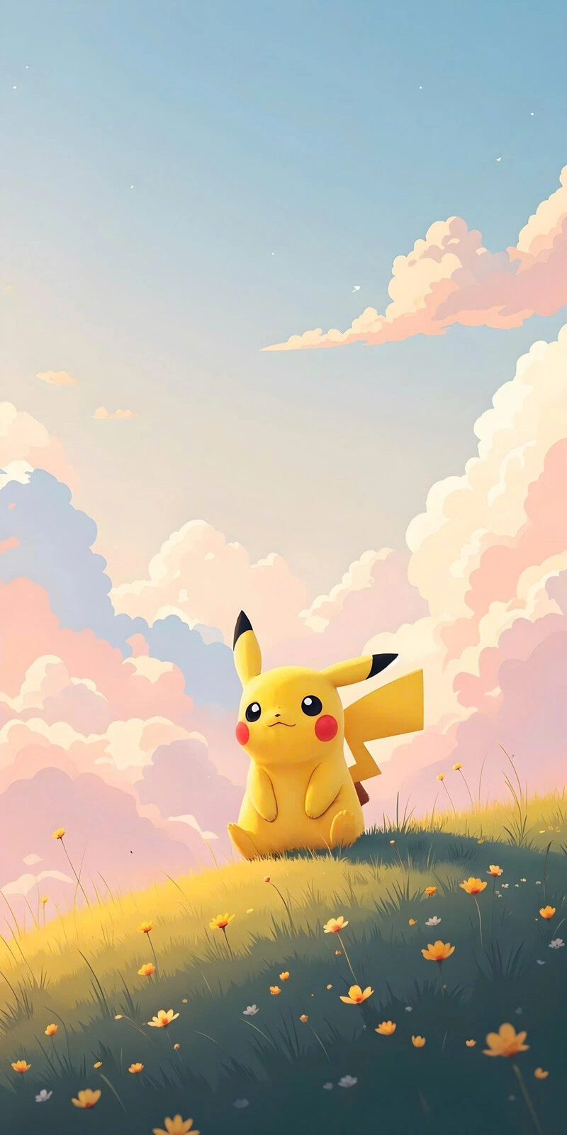 Hình ảnh pikachu cute ngắm bầu trời
