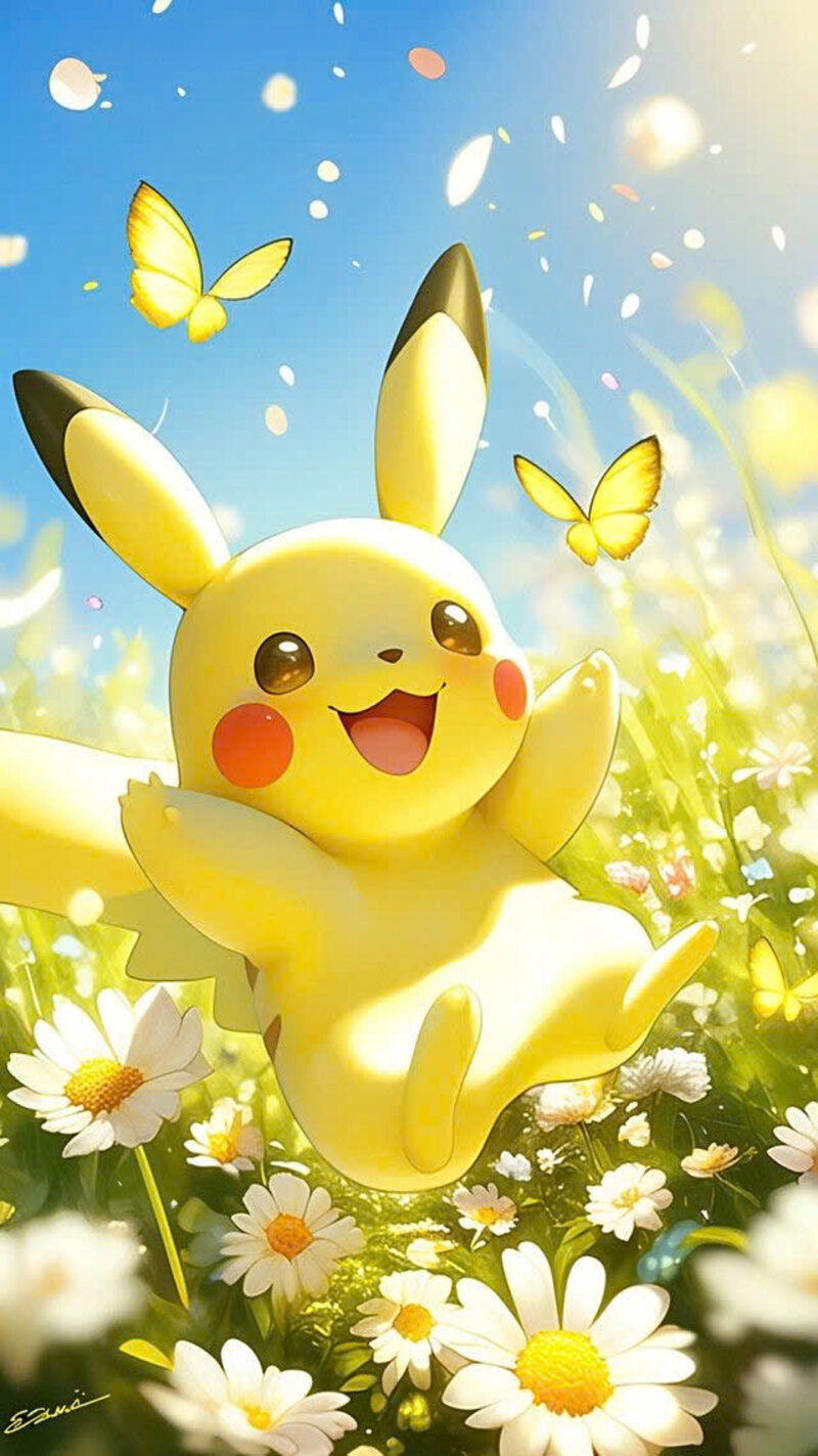 Hình ảnh pikachu cute ngắm bầu trời