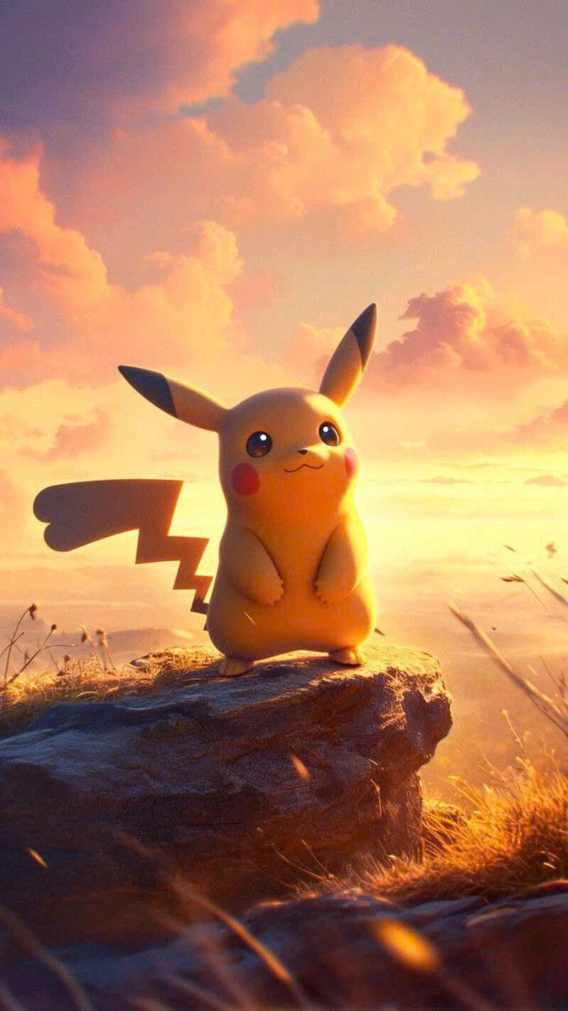 Hình ảnh pikachu cute ngắm bầu trời