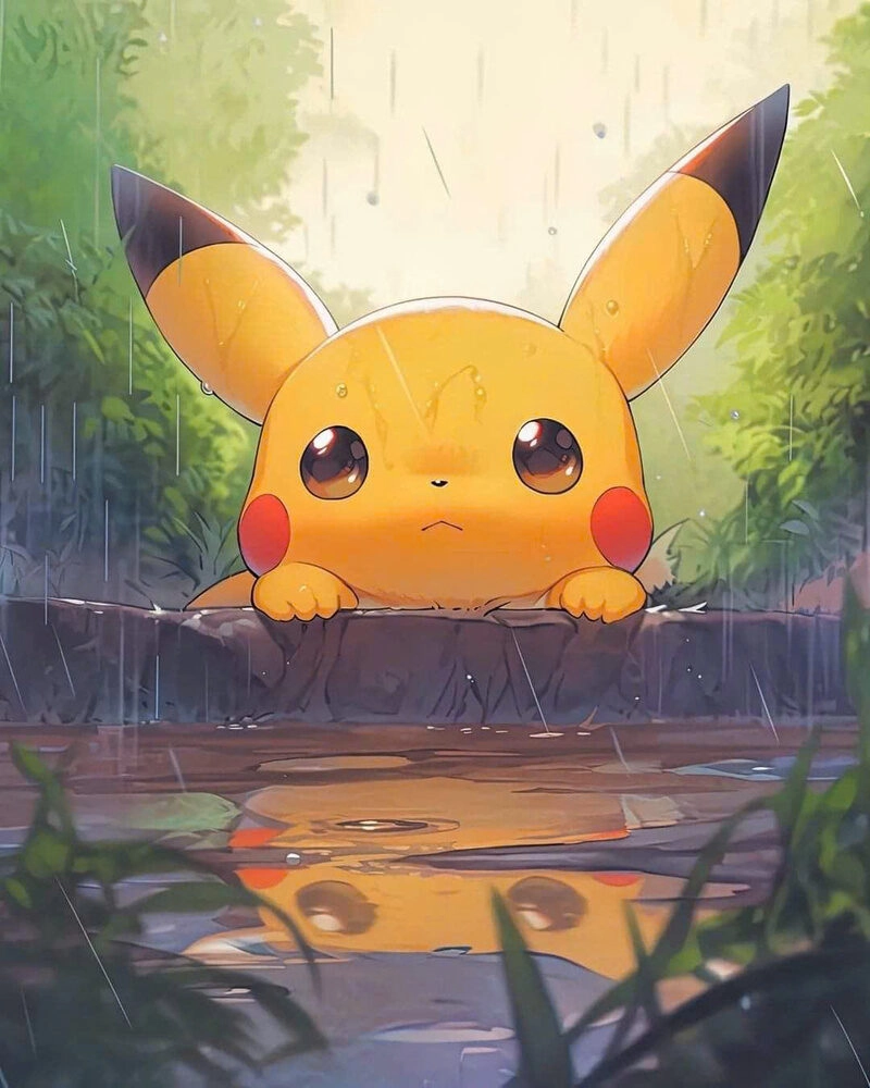 Hình ảnh pikachu vui vẻ ngắm nhìn