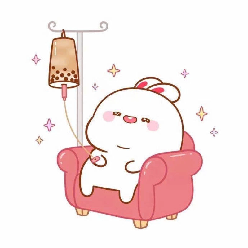 Hình ảnh thỏ siêu cute nằm chill truyền trà sữa