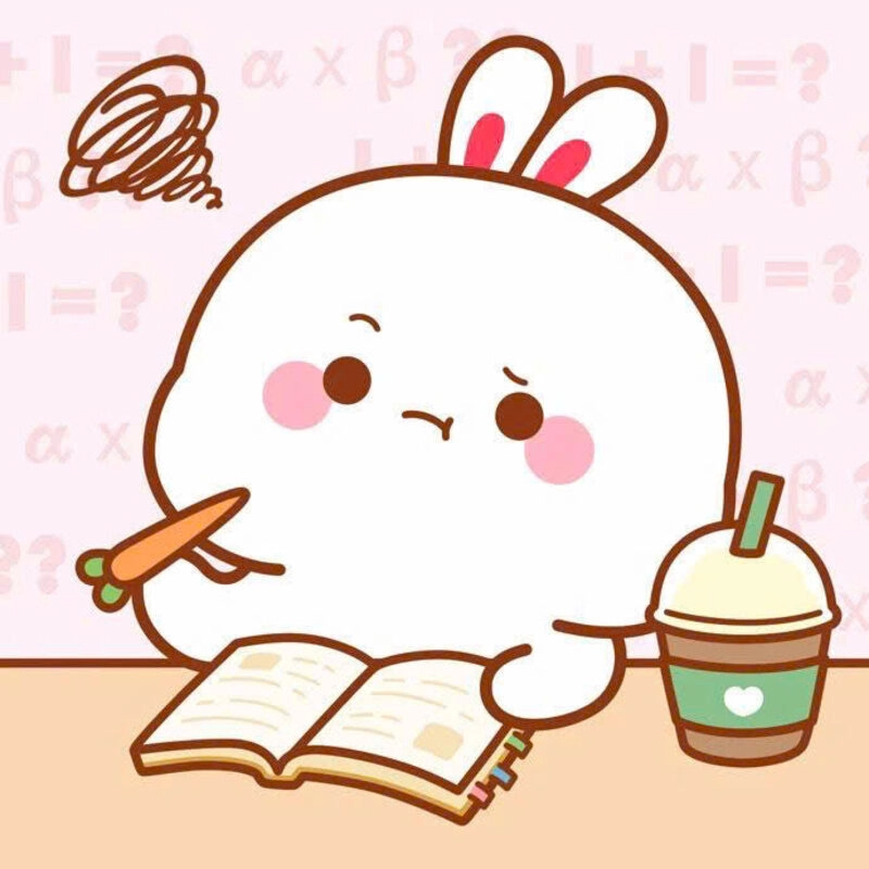 Hình ảnh thỏ cute học bài