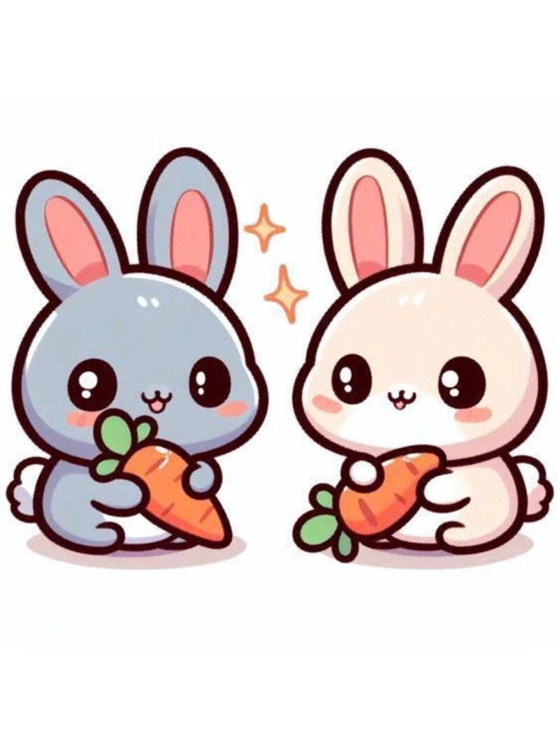 Hình ảnh thỏ cute thiên thần đang trò chuyện