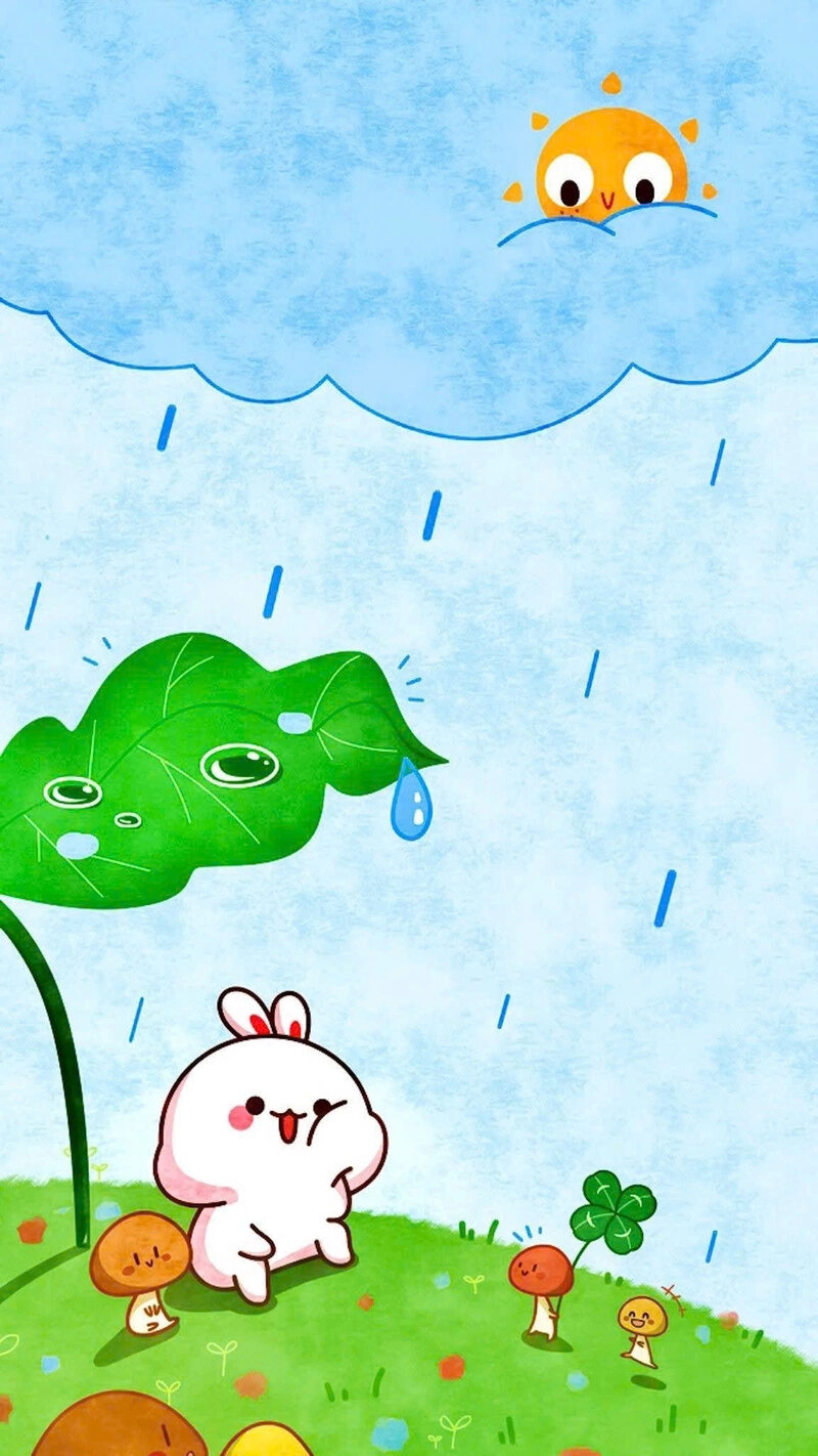 Hình ảnh thỏ trú mưa