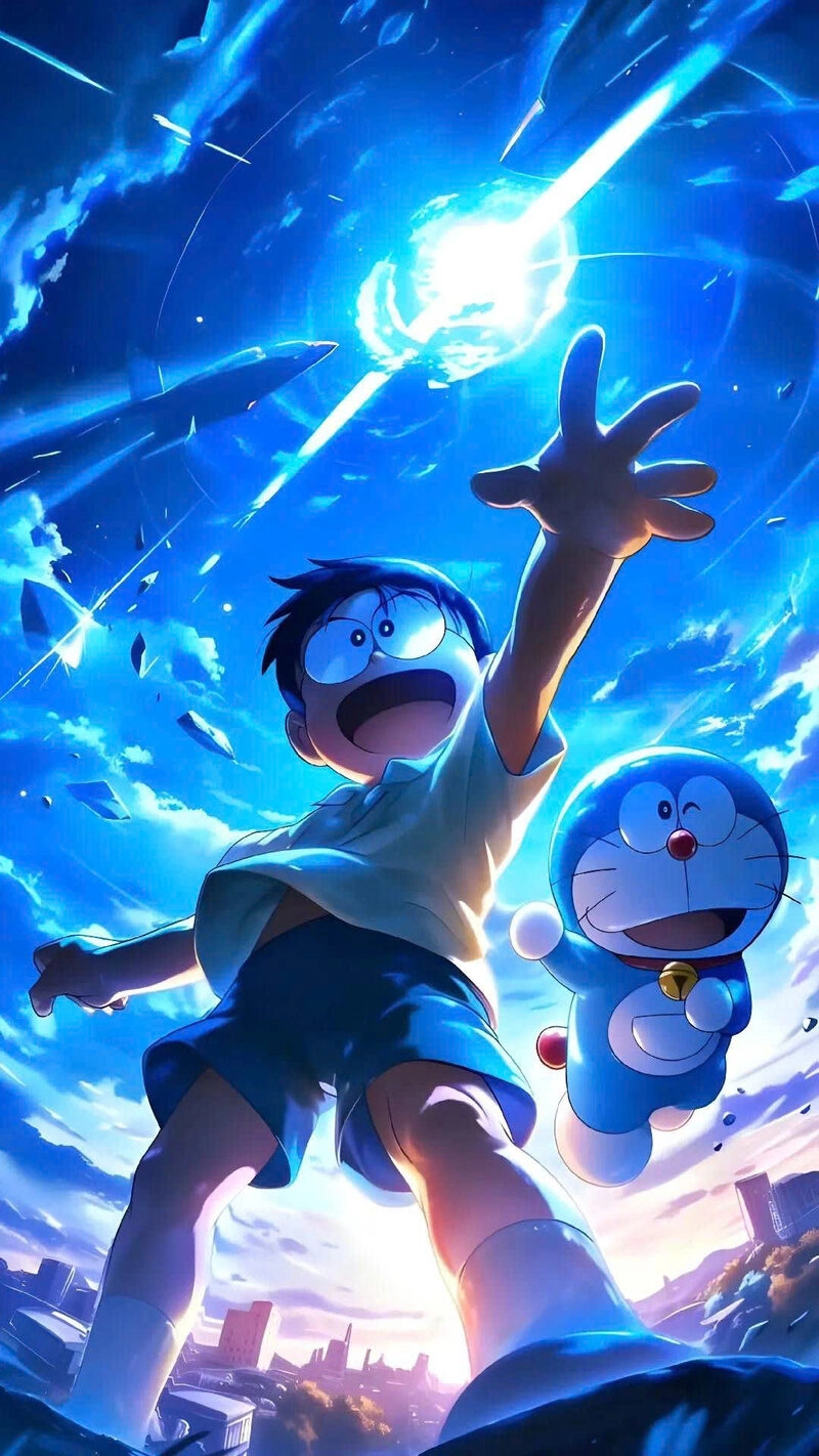 Hình ảnh Doraemon và bạn vui vẻ